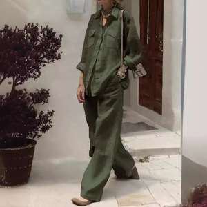 Nueva Colección de Otoño, Ropa de Mujer, Camisa de Manga Larga Holgada, <span class=keywords><strong>Pantalones</strong></span> de Dos Piezas - Product Image 3