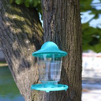 Nouveau best-seller transfrontalier : mangeoire à oiseaux ronde automatique télescopique suspendue pour jardin extérieur, en matériau PPPS, OEM