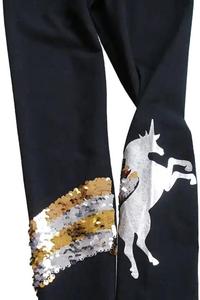 Pantaloni Skinny per Bambine con Paillettes e Stampa Arcobaleno Unicorno in Lamina, <span class=keywords><strong>Leggings</strong></span> Neri - Product Image 3