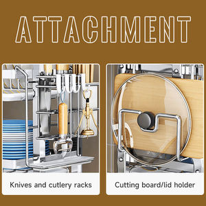 <span class=keywords><strong>Scolapiatti</strong></span> a 3 Ripiani in <span class=keywords><strong>Acciaio</strong></span> Inox per Cucina, Mensola Portaoggetti Domestica, Porta Piatti e Coltelli - Product Image 6