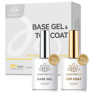 BORN PRETTY 15ml <span class=keywords><strong>Kit</strong></span> de vernis à ongles <span class=keywords><strong>gel</strong></span> transparent de qualité salon <span class=keywords><strong>avec</strong></span> pinceau souple, base et top coat brillants longue tenue 28+ jours pour <span class=keywords><strong>nail</strong></span> <span class=keywords><strong>art</strong></span>, OEM - Product Image 1