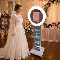Photomaton pour fête de mariage avec écran LCD de 29 pouces, impression instantanée, iPad, partage sur les réseaux sociaux, prise en charge de la lecture de photos/vidéos/GIFs
