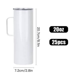 Vaso Térmico de Acero Inoxidable de Alta Calidad de 20Oz/30Oz, Recto, para Sublimación, Mantiene Bebidas Frías o Calientes, para Café, Cerveza, con Asa - Product Image 5