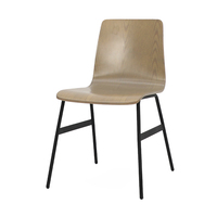 Chaise de café en acier en métal à la mode de vente chaude avec siège et dossier en contreplaqué pour restaurant européen moderne cantine américaine