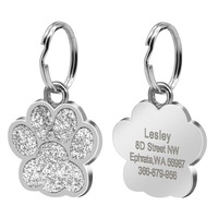 Individuelles Knochenförmiges Edelstahl-Haustier-ID-Etikett für Hundehalsband & Schlüsselanhänger |   6 Farboptionen |   Lasergraviert / Bedruckt |   3-4 cm