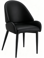 Chaise de salle à manger rembourrée moderne avec accoudoirs, chaise de salle à manger de luxe, pieds en métal noir, chaise d'appoint de loisirs pour la maison et le restaurant