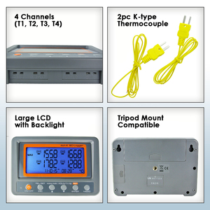 Enregistreur de Données Thermocouple Type K 4 Canaux OEM à Vendre Rapidement avec Enregistreur sur Carte SD, Alarme Haute/Basse Température et Rétroéclairage, Garantie 1 An - Product Image 2