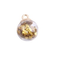 Pendentif boule de verre en cristal rond Pentagramme Quicksand sequin perles focales pour bracelet boucles d'oreilles en perles pendentif accessoire
