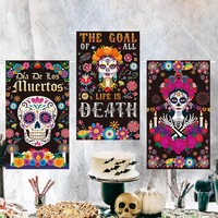 Nuevo Banner Decorativo para el Día de Muertos Mexicano, Pintura Colgante para Pared, Decoración con Esqueletos para el Día de Muertos