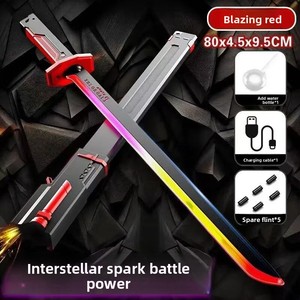 Sabre laser LED lumineux OEM, jouet en plastique pour l'extérieur, idéal pour les activités parent-enfant, modèle étoile scintillante, vente chaude - Product Image 3