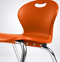 Chaise d'école moderne pliable en plastique avec pieds chromés pour salle de classe, gymnase, hôpital, maison, bureau, appartement - Vente en gros