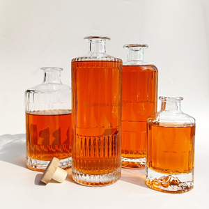 JINGNA Bouteille en verre de 750ml recyclable ronde whisky vodka gin <span class=keywords><strong>tequila</strong></span> - Product Image 2