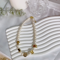 Mode femme bijoux perle perles tasse argent sac sourire caméra champignon pendentifs collier bijoux pour femmes hommes accessoires