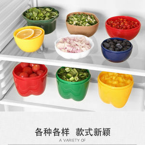 Ensemble de boîtes de rangement pour légumes et fruits, couvercle rond à clipser, récipient hermétique pour l'ail, l'oignon et le citron - Product Image 5