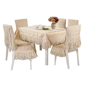 Ensemble de nappes et de housses de chaise pour <span class=keywords><strong>restaurant</strong></span> et hôtel de style européen classique, imprimé simple, avec tissu doux pour <span class=keywords><strong>la</strong></span> peau - Product Image 5
