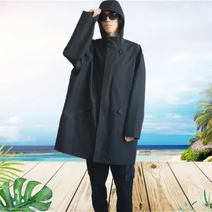 वर्षा जैकेट प्लस आकार लंबी वर्षाकोट हल्के हुड विंडब्रेकर वाटरप्रूफ जैकेट