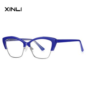 แว่นตาแฟชั่นทรงแคทอายครึ่งกรอบ รุ่น XINLI2176 ป้องกันแสงสีฟ้า สำหรับทุกเพศ กรอบ TR90 ลายสัตว์ เหมาะสำหรับใบหน้าทรงเหลี่ยม - Product Image 4
