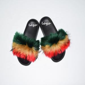 Pantoufles en fourrure de raton laveur pour femmes, sandales d'extérieur en fourrure de <span class=keywords><strong>renard</strong></span> - Product Image 4