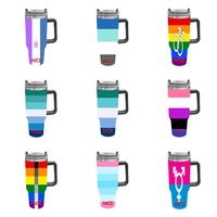 Bouteille isotherme de voyage grande capacité 40oz, motif symbole arc-en-ciel de la fierté gay, pour les excursions en voiture en banlieue et les soirées entre amis