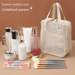 Bolsa de Cosméticos de Malla Ecológica RTS para Pedidos Mixtos al por Mayor, Bolsa de Viaje Multifuncional de Alta Gama con Compartimentos, Gran Capacidad de 3-6L - Product Image 2