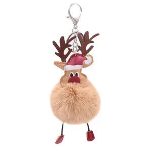 2022 Wholesale Christmas Decoration Supplies Cartoon Keychain Funny Promotional Christmas Gift 3d Christmas keychain