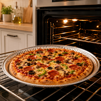 Plaques à pizza rondes épaisses et robustes, personnalisées, imprimées Moyen-Orient, en aluminium de qualité alimentaire, 10 pouces, pour four, peu profondes