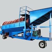 Ensemble complet d'équipements miniers pour l'extraction d'or et de diamants, comprenant un crible trommel mobile et une installation de lavage et de traitement automatique