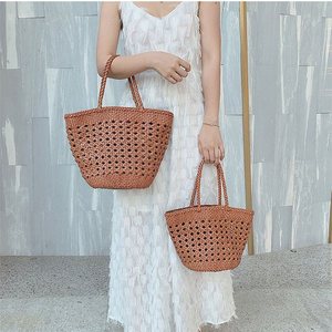 EMG6240, bolso <span class=keywords><strong>de</strong></span> playa con mango <span class=keywords><strong>de</strong></span> <span class=keywords><strong>madera</strong></span> para mujer, monedero <span class=keywords><strong>de</strong></span> paja, cesta tejida, bolsos <span class=keywords><strong>de</strong></span> cuero genuino, bolso <span class=keywords><strong>de</strong></span> hombro para mujer al <span class=keywords><strong>por</strong></span> <span class=keywords><strong>mayor</strong></span> - Product Image 5