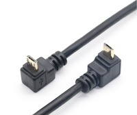 Câble de charge USB Micro 5P vers USB-A (90 degrés) avec blindage tressé et gaine en PVC pour iPhone