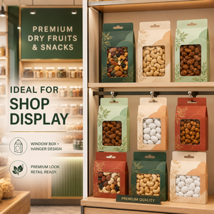 Nouvelles Boîtes d'Emballage Personnalisées pour Fruits Secs avec Fenêtre, en Papier, pour Snacks, Amandes Sucrées, Noix de Cajou – Idéales pour les Boutiques - Product Image 4