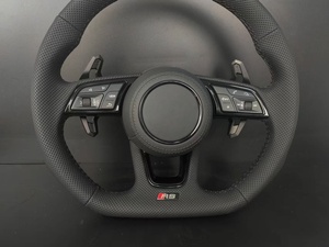 พวงมาลัยหนัง RS สำหรับ <span class=keywords><strong>Audi</strong></span> A3/A4/<span class=keywords><strong>A5</strong></span>/A6/A7/Q3/Q5/Q7/S6/S8/TT/R8 พร้อมแป้นเปลี่ยนเกียร์แบบมัลติฟังก์ชั่น - Product Image 4