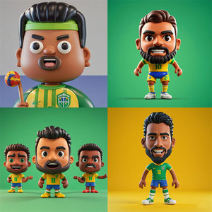 Q Version Brazil Player Cartoon PVC Figure Collectible <b>Mini</b> Figurine <b>Desk</b> Decor Toy 8-13 Years Unisex - Product Image 5