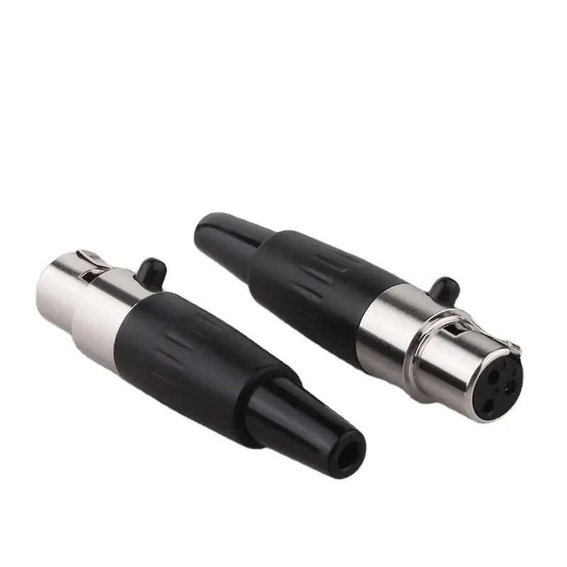 3pin Mini XLR Aviation Connector, Female Socket Zinc Alloy+copper pins for MIC Microphone Audio Video Connecting