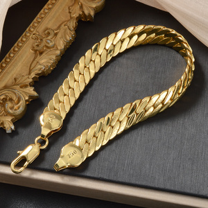 Zeadear flat interwoven textured <b>copper</b> polished personnalisé men women fashion party wholesale 18k gold plated chain <b>bracelet</b> - Product Image 4