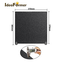 Ideaformer Creality K2 Plus Build Plate Pelapis PEI Hitam Bertekstur Dua Sisi 370x370mm Lembaran Baja Pegas Tahan Suhu Tinggi