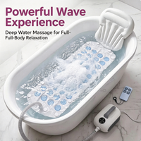 Máquina Portátil de Baño de Burbujas para SPA en Casa, Tapete de Masaje con Ondas, Bañera con 1-6 Niveles de Calentamiento Constante, Control Remoto Inalámbrico, Chorro de Agua Antideslizante