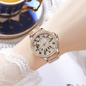Retro-style minimalist luxury skeletonized women's watch niche waterproof high-value steel strap watch - Product Image 2
