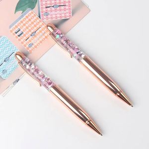 Rose Gold <b>Pen</b> Kawaii Luxury Crystal <b>Ballpoint</b> <b>Pen</b> for School Office Flow Oil Crystal Gold Foil Metal Gift <b>Pens</b> Writing 0.5mm - Product Image 4