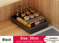 Plateau de rangement en métal pour armoire de cuisine, organiseur d'épices pour bouteilles de condiments et petits articles avec design ventilé