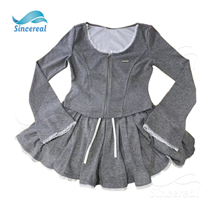 Set di gonne personalizzate autunno 2 pezzi Casual in maglia Soild giacca con Zip e Mini gonne a pieghe Sexy Y2K Casulal abbigliamento femminile - Product Image 1