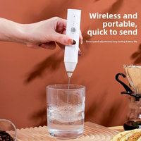 Mousseur à lait électrique portatif rechargeable écologique en acier inoxydable au design moderne pour café, matcha, cappuccino, blanc