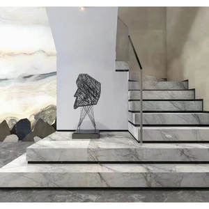 Carreaux de sol en marbre blanc Blossom à veines grises, design moderne, poli et affiné, pour intérieur, marbre de Turquie, <span class=keywords><strong>60x60</strong></span> - Product Image 2