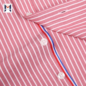 Camicie a righe personalizzate da uomo a maniche lunghe con <span class=keywords><strong>colletto</strong></span> rivolto verso il basso e abbottonatura a bottone singolo e polsino rotondo per l'autunno - Product Image 5