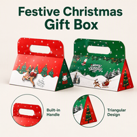 Sac en papier de luxe personnalisé pour cadeaux de Noël, emballage de bougies, carton blanc 350 g/m², poignées découpées, impression laminée, faible MOQ