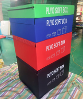 Set di 4 Box Pliometrici Impilabili in Schiuma EPE ad Alta Densità con Rete in PVC Antiscivolo, per Allenamento Crossfit e Palestra Domestica