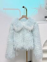 Manteau court pour femme en fourrure de raton laveur véritable blanc pur de luxe, épais, chaud, respirant, écologique, décontracté pour l'hiver
