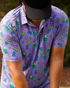 Chemises de golf en jersey extensible, <span class=keywords><strong>s</strong></span>échage rapide, évacuation de l'humidité, résistantes aux plis, protection UV, écologiques, à fleurs, manches courtes, pour hommes, tailles <span class=keywords><strong>S</strong></span> à 3XL - Product Image 2