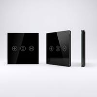 Sakelar Tirai ZigBee TL EUC01 EU Dengan 3 Tombol Sentuh Buka Hentikan Tutup Panel Kaca untuk Kontrol Tirai Hotel dan Rumah