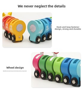 Giocattolo Educativo in Legno per Bambini: Treno a Forma di Bruco con Segnaletica Stradale e Parcheggio per l'Apprendimento dei Colori e della Classificazione - Product Image 6