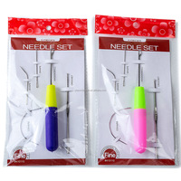 Kit de 5 aiguilles à tisser les cheveux avec manche en plastique pour extensions capillaires – Crochets de pose DIY